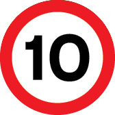 10mph Speed Limit Road Sign