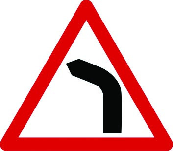 Bend Ahead Warning Road Sign