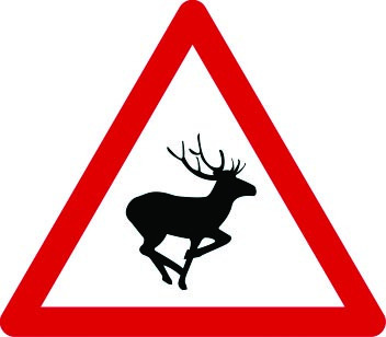 Wild Animals Warning Road Sign