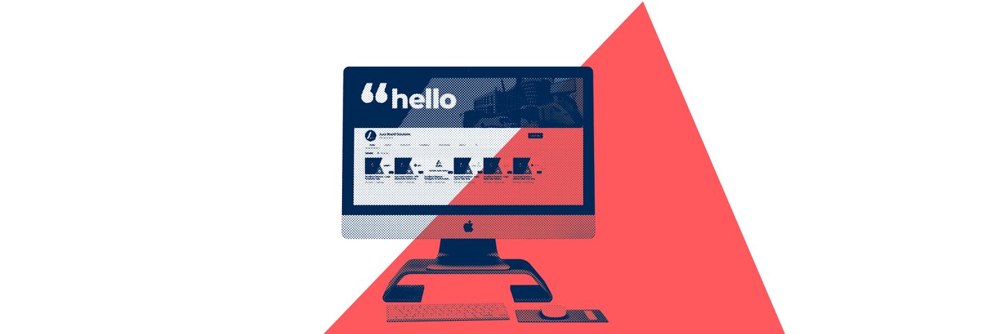 Aura Marketing Webpage Header of an iMac presenting the homepage Aura Brand Solutions design