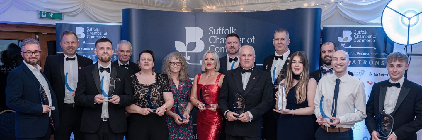 Aura Brand Solutions with all East Suffolk Business Awards Winners