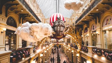 Shopping centre at Christmas