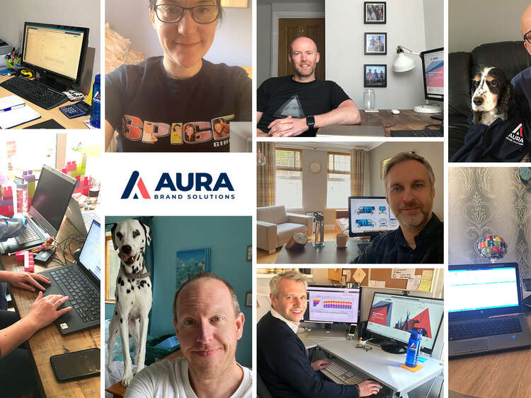 Some of the Aura team working from home during the current coronavirus crisis