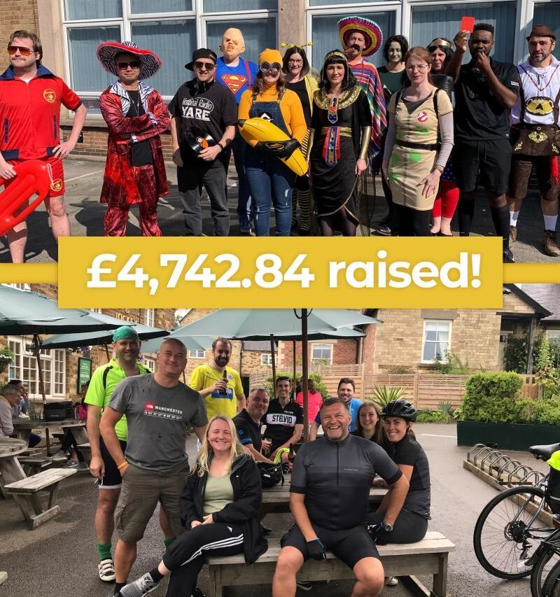 The Aura team in fundraising mode - bike rides and fancy dress - for our charity of the year - NSPKU.