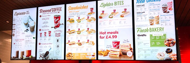 food retail digital signage menu board