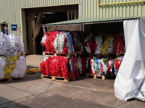 Collection of PVC Bales at Aura Brand Solutions Suffolk Factory