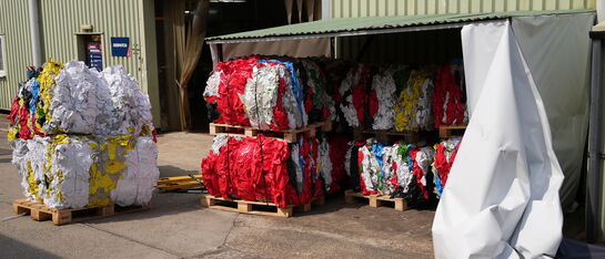 Collection of PVC Bales at Aura Brand Solutions Suffolk Factory