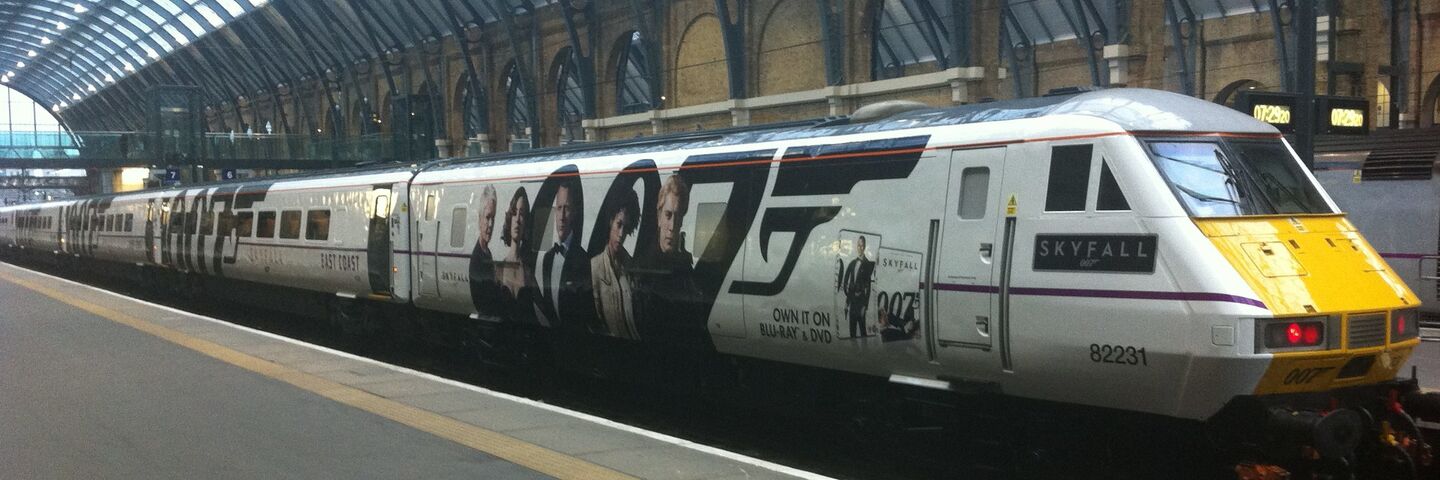 East Coast Mainline graphics train wrap in James Bond livery