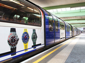 Graphic wrap on Tube for Swatch watch advertising campaign
