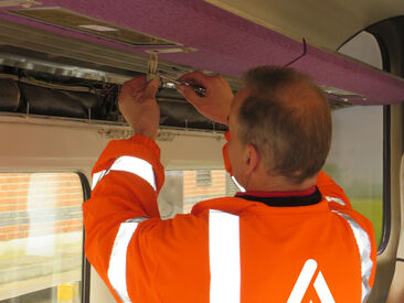 Electrical rewiring as part of Grand Central Trains Interior Refresh