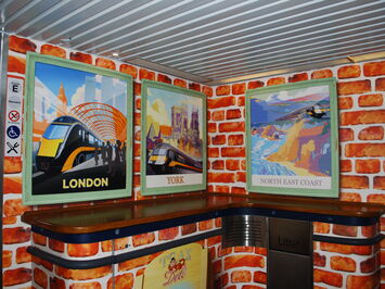 AuraFlex Printed Laminate used to decorate and brand Grand Central Trains Buffet Car