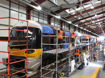 Refurbishment process and wrapping of advertising train wrap on Heathrow Express