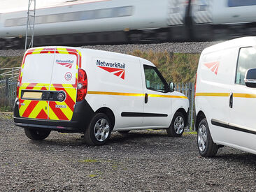 Network Rail Vans wrapped with new design inlcuding Chapter 8 rear chevrons