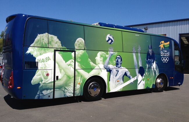 Fully wrapped promotional coach for Brazilian 2012 Olympic Team