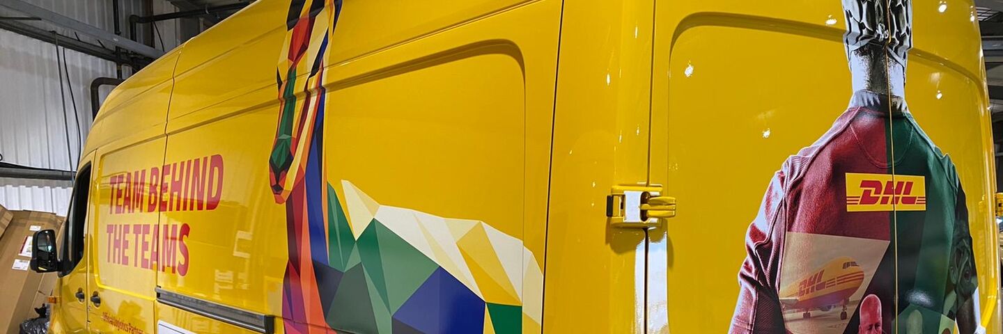 DHL British & Irish Lions promotional van wrap rear