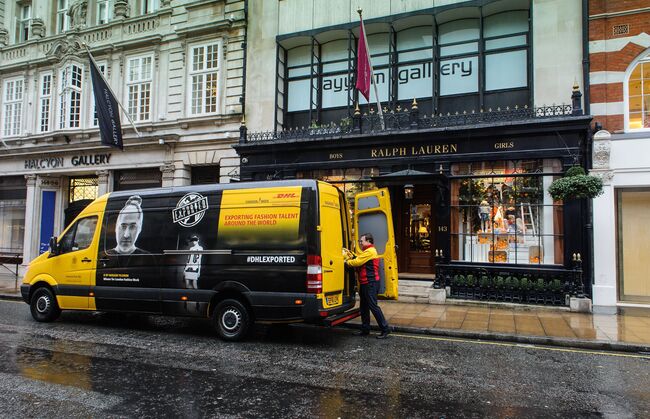 London Fashion Week Ralph Lauren DHL van livery