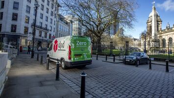 DPD Group electric van wrapped with recyclable film