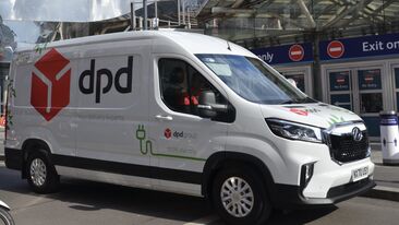 DPD Electric Delivery Van with sustainable livery