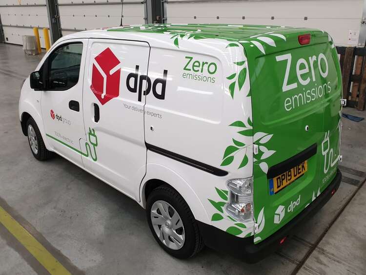 DPD EV Van with fully recycleable branding