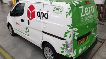 DPD EV Van with fully recycleable branding
