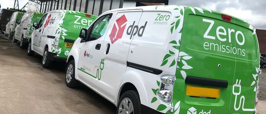 DPD green vans zero carbon emissions fleet line up