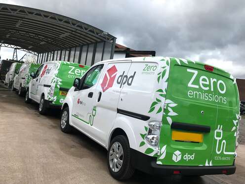 DPD green vans zero carbon emissions fleet line up