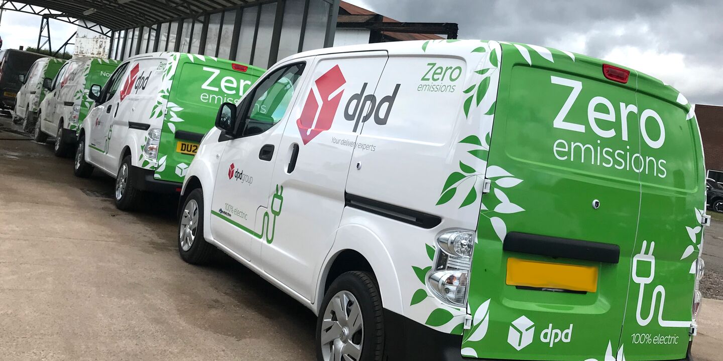 DPD green vans zero carbon emissions fleet line up