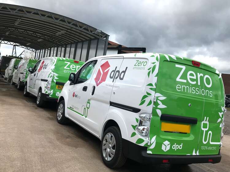 DPD green vans zero carbon emissions fleet line up