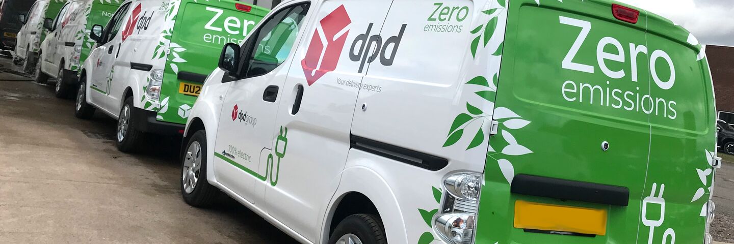 DPD green vans zero carbon emissions fleet line up
