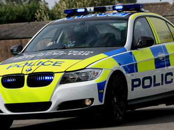 New BMW Police Interceptor using special wrapping film and high conspicuity markings
