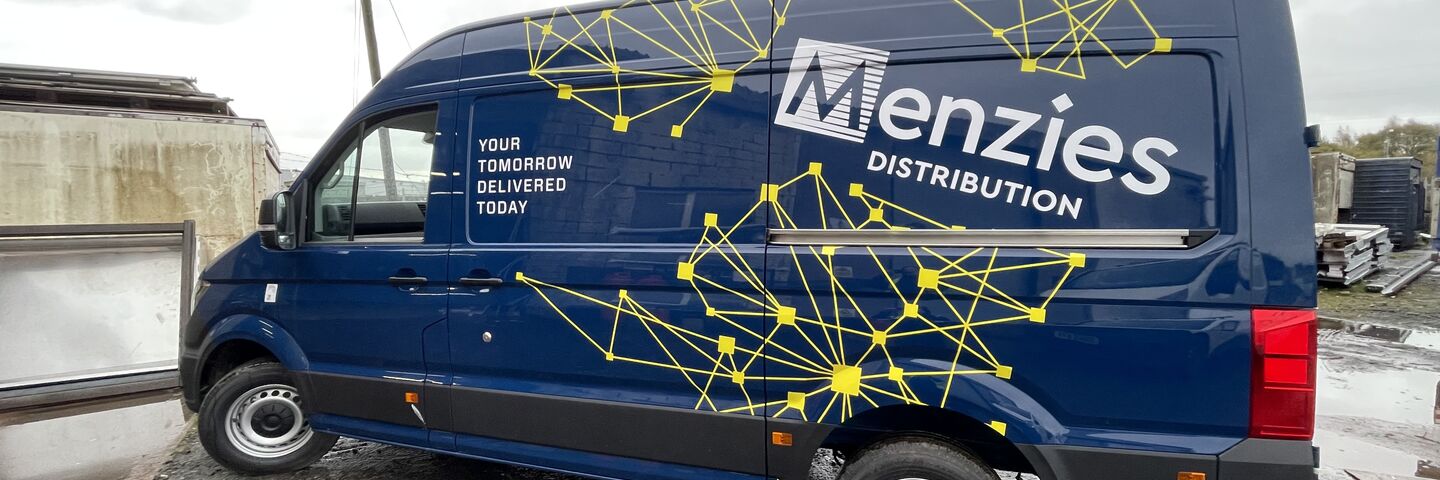 Menzies Van in Blue MetaMark recyclable film