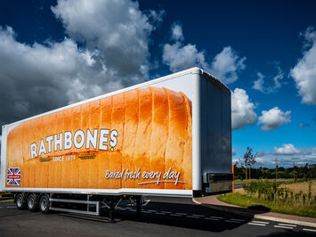 Morrisons Rathbones trailer with bread graphics