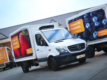 Advertisign banner system for Sainsbury's Home Delivery trucks