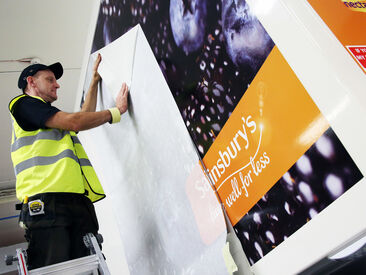 Installing van wrap to Sainsbury's Home Delivery fleet vehicle