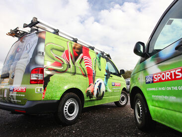 High quality printed wraps on Sky vans