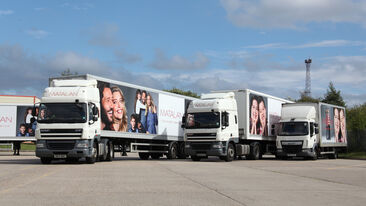 Vehicle advertising frame system used for Matalan Truck promotional campaign