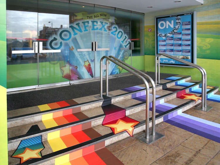Event dressing for Confex 2011 at Earls Court, London using removable self-adhesive printed graphics