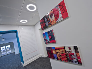 Interior branding using high quality printed display panels