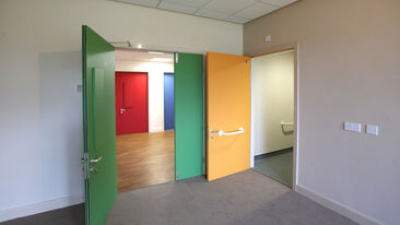 Care home door refurbishment using coloured 3M DiNoc film solutions