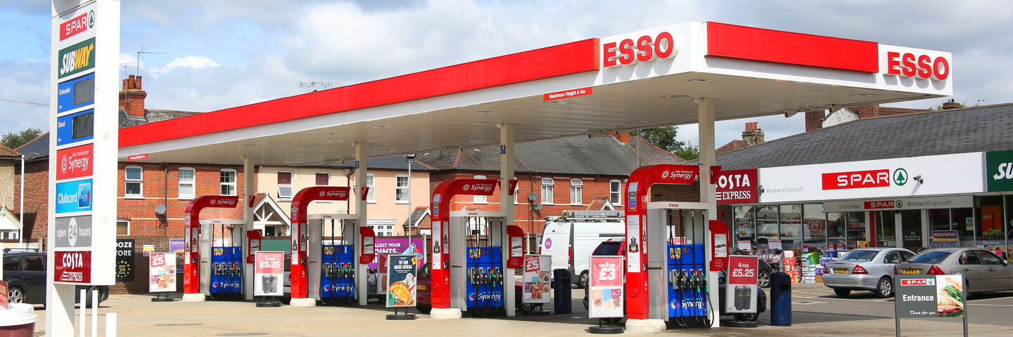 Specialist petrol pump graphics and labels for Esso Synergy Fuel rebrand