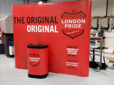 Pop up banner event exhibition stand for London Pride campaign