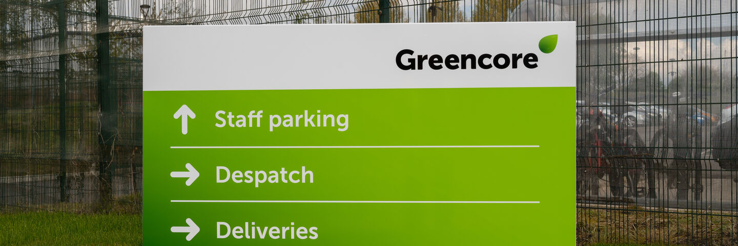 Greencore Exterior Wayfinding & Directional Signage in Warrington site
