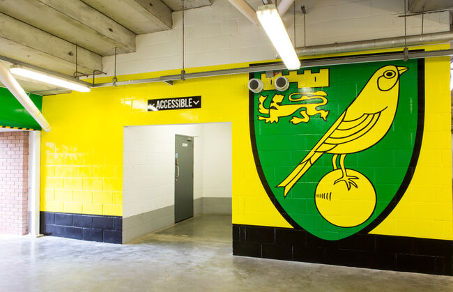 canary large scale stadium install wall wraps Norwich City FC