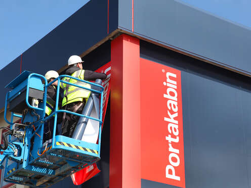 Portakabin Brandsburton Building Wrap using self-adhesive prints and painting services