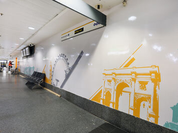 Installation of high quality interior wall wrap graphics for Victoria Coach Station