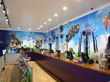 Alton Towers Wall Wrap using printed graphics for retail store branding